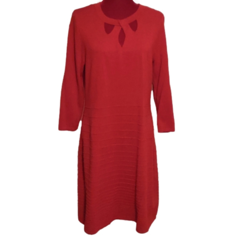 𝅺Nine West Red Knit Dress; Size Large